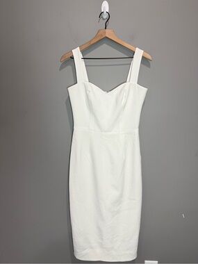 Dress the Population Nicole Off White Midi Dress Size M Sweetheart Rush